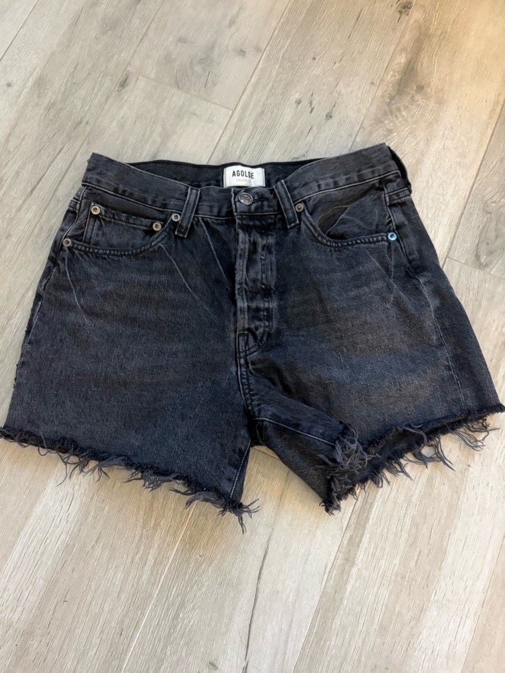 AGOLDE Parker Vintage Cut Off Short Waist 26 Black
